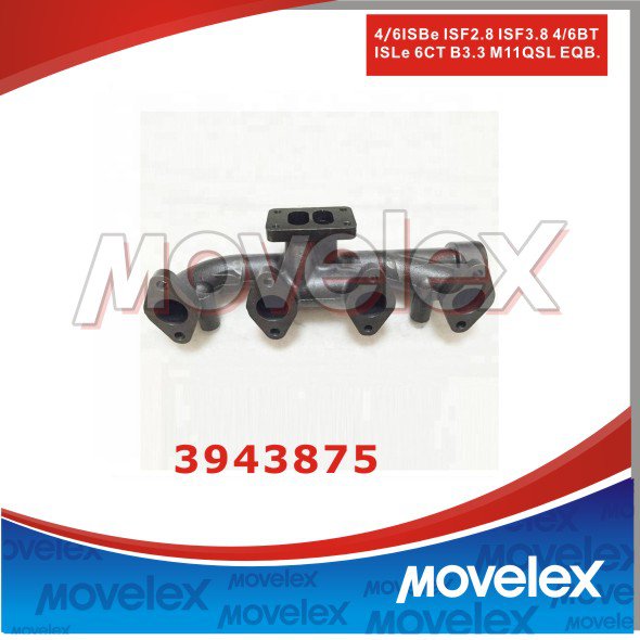 3943874 3942259 Diesel Engine Parts Exhaust Pipe ISDE QSB6.7 Exhaust Manifold For Excavator